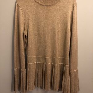 Gold sparkly long sleeve sweater